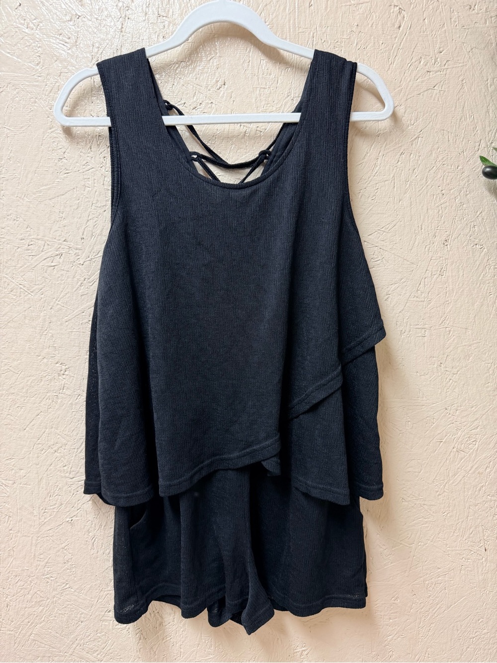 Umgee Black Layered Flowy Romper